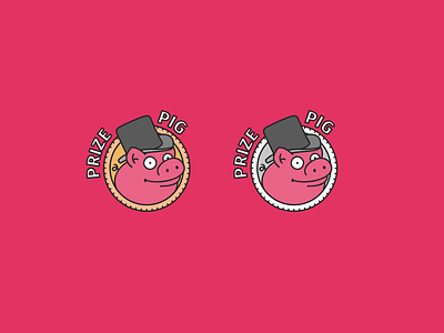 Prize Pig affinity designer character coin icon illustration logo pig tophat wip