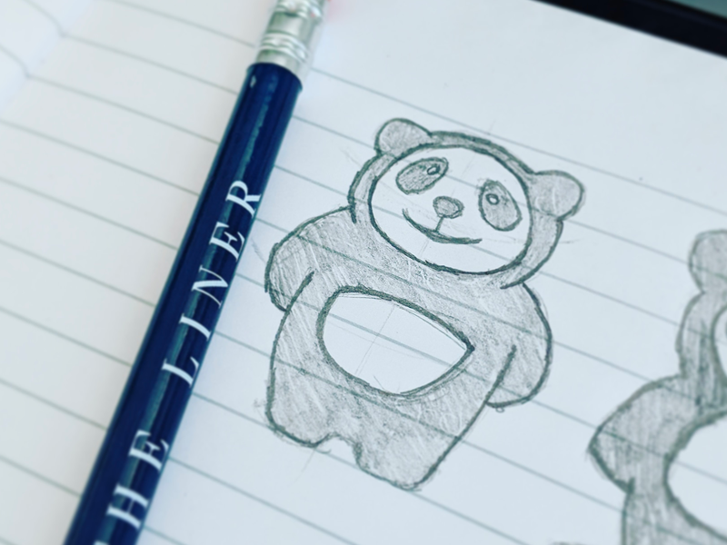 Panda Sketching wip logo branding sketch panda