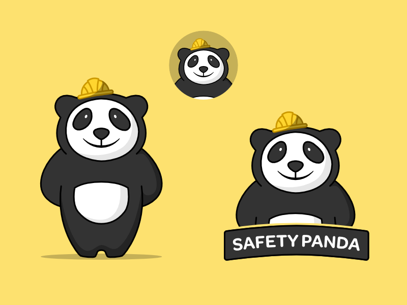 Safety Panda ⛑🐼 affinity designer identity illustration character logo wip panda