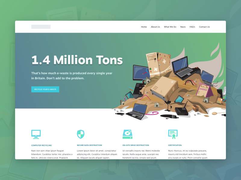 Recycle E-Waste affinity designer figma illustration ui header hero