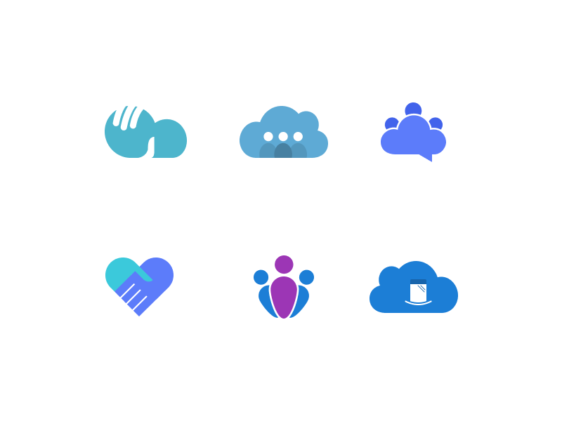 People Marks mobile communication people cloud figma concepts identity branding icons