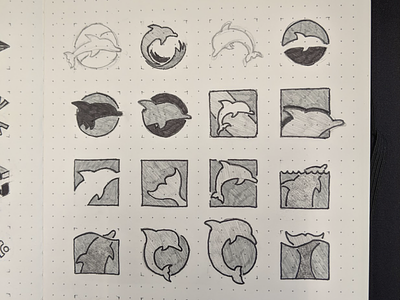 Simpler Dolphin Sketches branding dolphins identity logo sketches