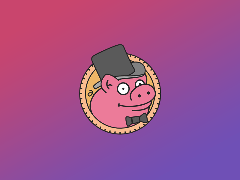 🐷Wink! animation branding illustration logo pig