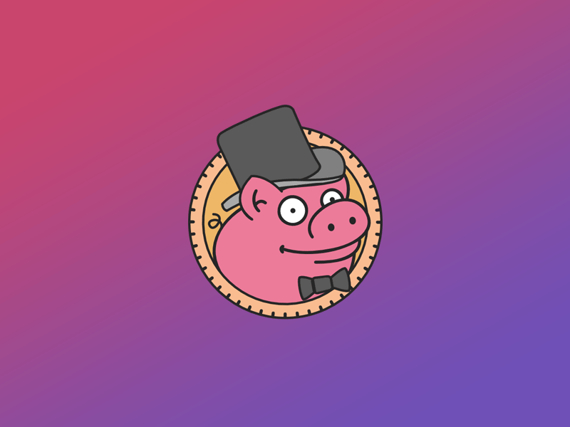 🐷Wink! illustration logo branding animation pig