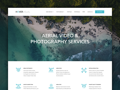 Hover Visual drone figma header hero icons photo services ui ux wip