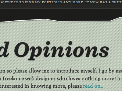 Opinions - I Want Them! blog css3 html personal redesign sorts mill goudy