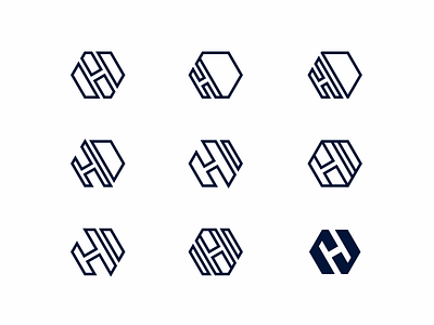 Hexagons & H's branding figma hexagon icon identity logo wip