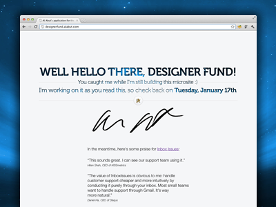 Designer Fund - v1 landing splash ui interface museo landing page