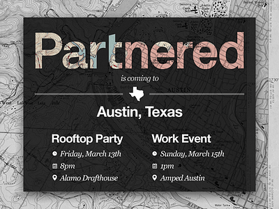 Partnered landing page for SXSW networking events and party
