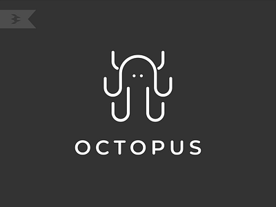 Octopus abstract logo awesome bechance branding creative design flat logo minimalist octopus simple tentacle typography vector