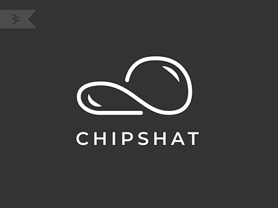 Chips Hat abstract logo awesome branding chips creative design dual meaning flat hat icon logo minimalist simple typography vector