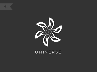 Universe abstract logo awesome bechance branding creative design flat icon logo minimalist simple universe vector