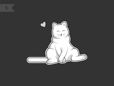 White Cat animation awesome bechance cartoon cat cats cool creative cute design flat icon illustration love minimalist vector white cat