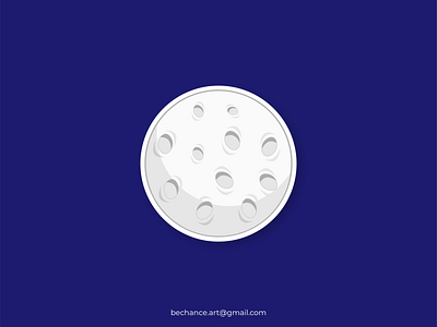 Moon - Illustration awesome bechance cartoon creative design flat icon illustration logo minimalist moon simple ui vector