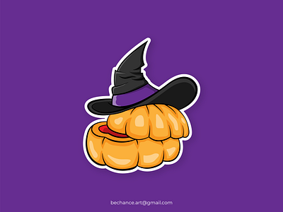 Pumpkins Hat - Cartoon Illustration