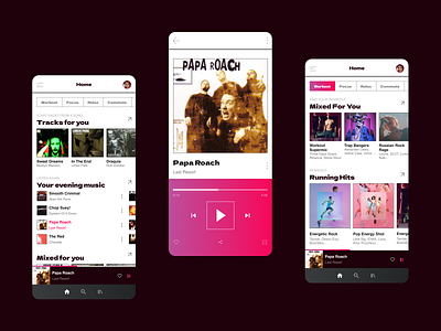 Music player app app design mobile music ui