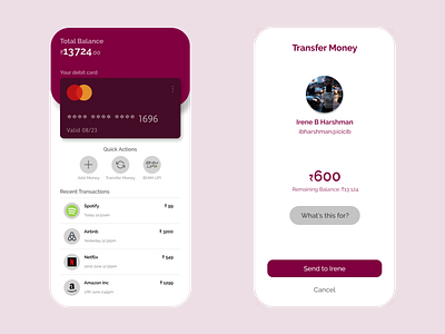 Bank Wallet Concept UI bank app design money ui ux wallet