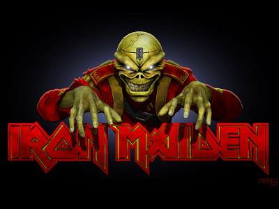 Iron Maiden - Eddie the head 3d 3d art illustration iron maiden metal rock sculpture zbrush