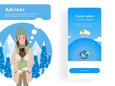 Advicer - Activity advicer as per weather 3d branding design graphic design illustration minimal news updates procreate travel travel updates ui ui design user experience user interface ux design uxui weather app weather travel weather updates weatherforecast