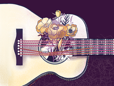 12 music (DailyUi) dailyui dailyuichallenge design flowers guitar illustration music ui