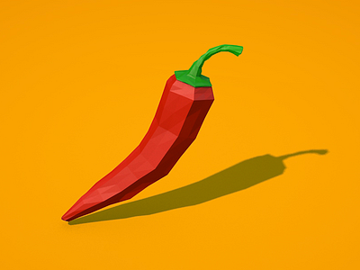 Chilli chilli cinema 4d low poly poly polygons render
