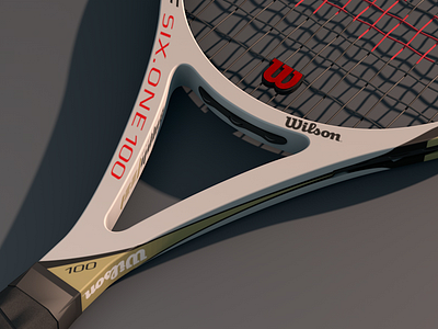 Wilson Pro Staff 100 Full Decals cinema 4d racket render tennis