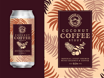 Coconut Coffee Stout beer label crookedstave label packaging