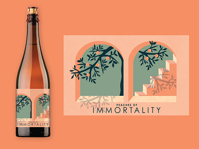 Peaches of Immortality beer label crookedstave label packaging