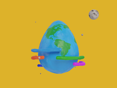 Happy Easter! animation character clay claymation easter egg fab design illustration motion design motion graphics playdoh rainbow stars stop motion world