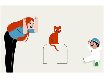 NSPCC Serve and Return - Cat ears 2d animation character animation design explainer explainer video fab design flat design motion design motion graphics