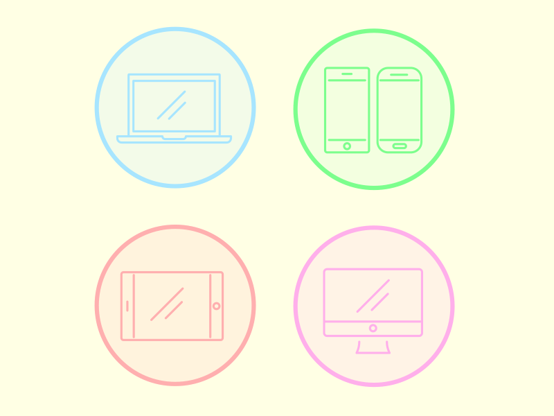 Devices Icons fab design motion design 2d video explainer motion graphics gif iphone s5 ipad phone tablet pc