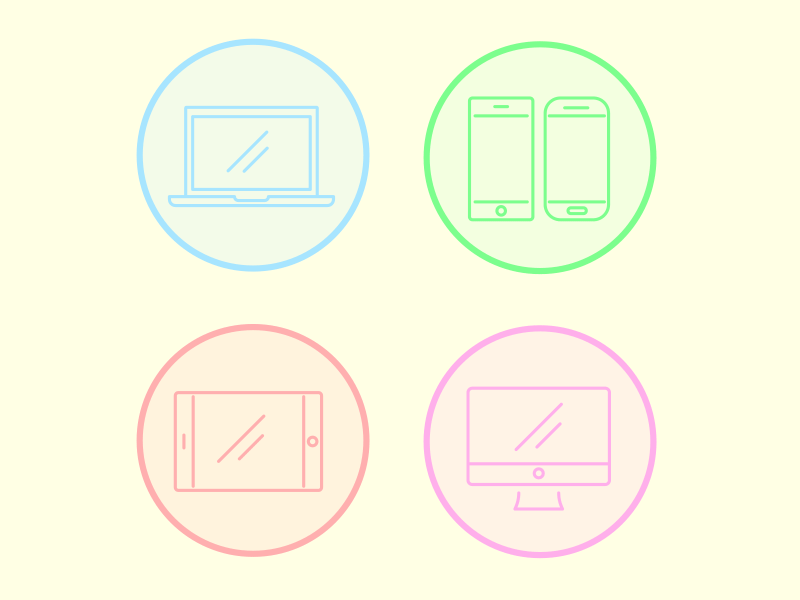Devices Icons 2d fab design gif ipad iphone motion design motion graphics pc phone s5 tablet video explainer