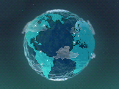 Low poly earth and cloud 3d cloud dots earth explainer low poly motion design predict hq world