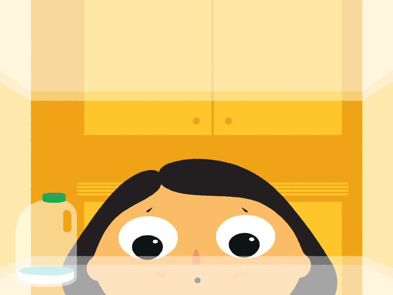 NSPCC - Empty fridge character animation empty fridge fab design flat design girl kitchen nspcc yellow