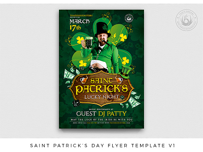 Saint Patrick's Day Flyer Template V1 beer brew brewery day design flyer ireland irish night nightclub party patrick patricks photoshop poster print psd publication saint template