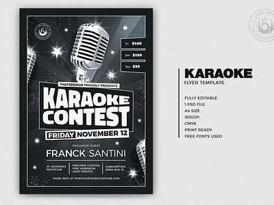 Karaoke Flyer template V12 by Lionel Laboureur on Dribbble