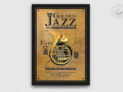 Golden Jazz Flyer Template V4