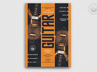 Guitar Lessons Flyer Template V6