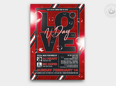 Valentines Day Flyer Template V25 club design dj flyer heart lovely lover lovers night party passion poster romantic template valentine valentine day valentines valentines day valentinesday vday