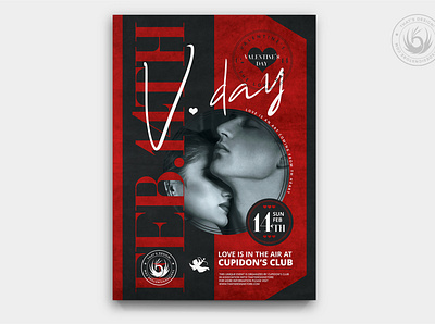 Valentines Day Flyer Template V26 club cupid day design dinner elegant flyer heart love night nightclub party passion poster romance romantic template valentine valentines vday