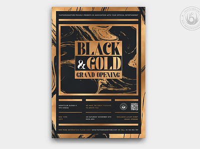 Black and Gold Flyer Template V24 anniversary bar black black and gold celebration cigar classy design elegant flyer gold grand opening lounge opening party photoshop poster psd template whiskey