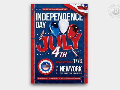 Independence Day Flyer Template V6 4th of july america american celebration day design election flyer independence july 4th labor memorial party patriotic political poster template united states usa