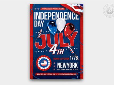 Independence Day Flyer Template V6 4th of july america american celebration day design election flyer independence july 4th labor memorial party patriotic political poster template united states usa