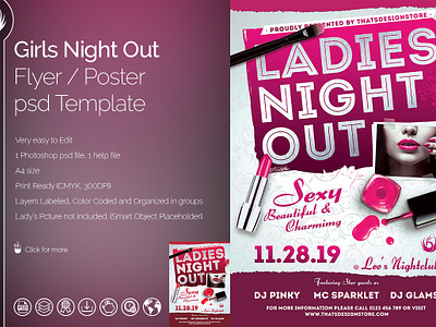 Girls Night Out Flyer Template by Lionel Laboureur for Thats Design ...
