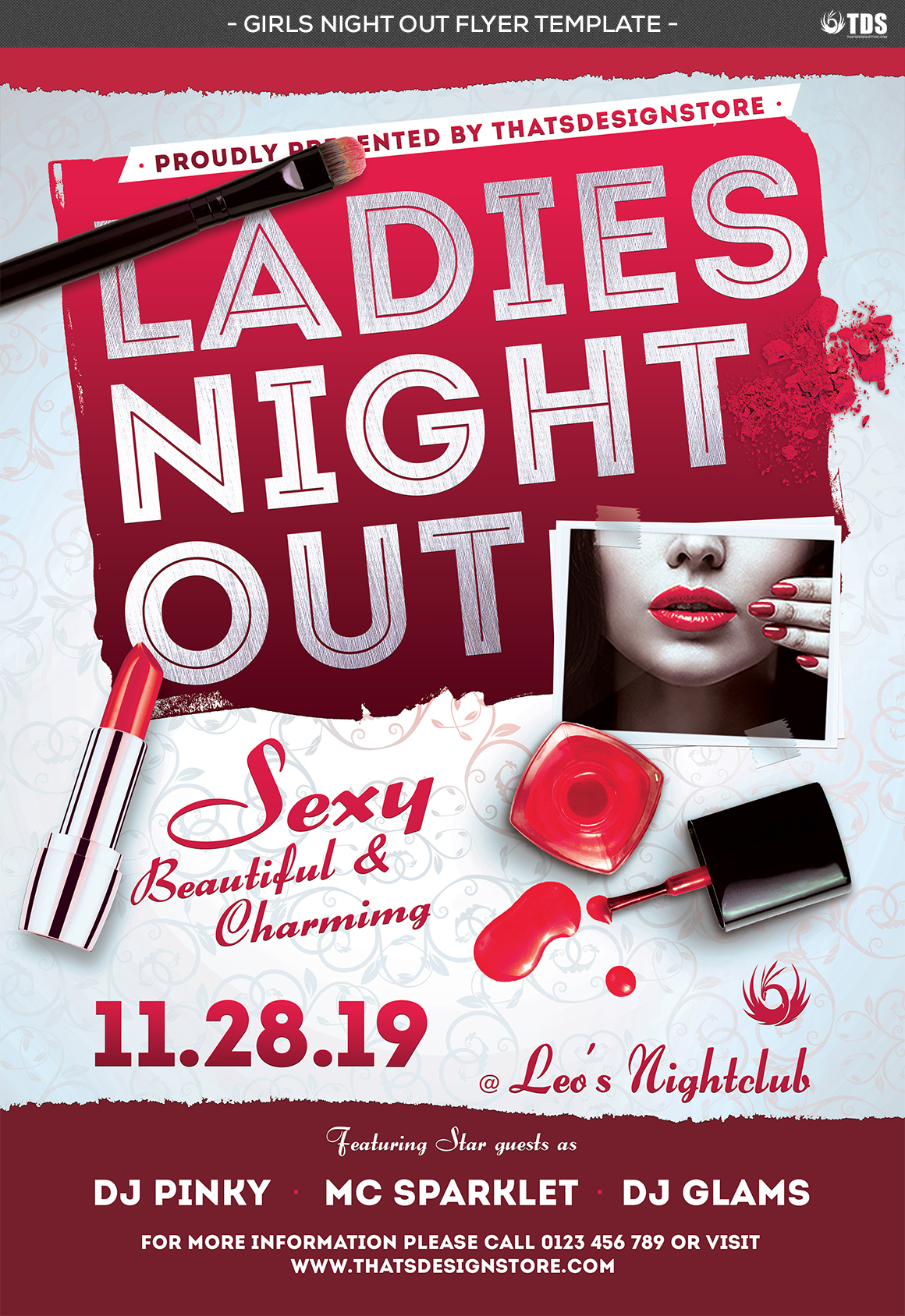 Girls Night Out Flyer Template by Lionel Laboureur for Thats Design ...