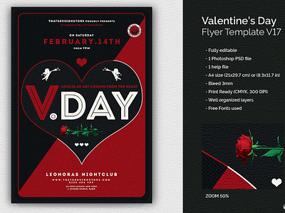 Valentines Day Flyer Template V17 by Lionel Laboureur for Thats Design ...