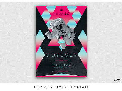 Odyssey Flyer Template astronaut club clubbing dj electro flyer futuristic night party poster space thatsdesignstore