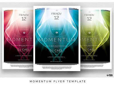 Momentum Flyer Template club dj electro flyer futuristic minimal night party poster sound thatsdesignstore vibes