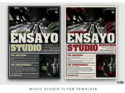 Music Studio Flyer Template audio band dj flyer music musician poster singer sound studio thatsdesignstore video