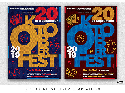 Oktoberfest flyer template V8 bavaria bavarian beer deutsh flyer german germany music oktoberfest party poster thatsdesignstore